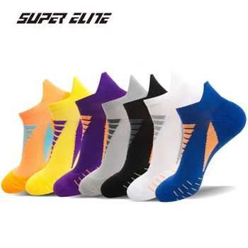 Короткие баскетбольные носки SUPER ELITE Pro, однотонные сетчатые мужские невидимые носки до щиколотки, носки для бега, хлопковые носки для верховой езды, велосипедные теннисные носки