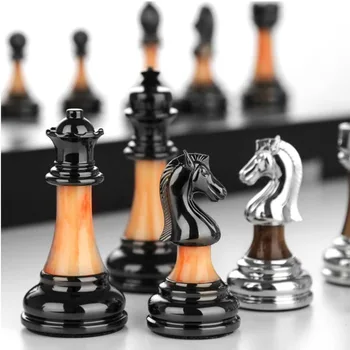 Роскошные Металлические шахматные фигурки 45 см Деревянный шахматный набор Профессиональные Складные Семейные Классические Настольные игры Шахматы Коллекция украшений для дома