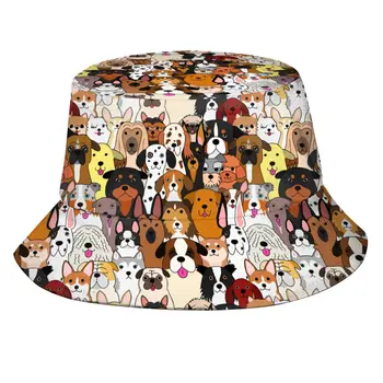 Новые модные шляпы-ведерки, рыбацкие кепки для женщин и мужчин Gorras Summer Funny Dogs