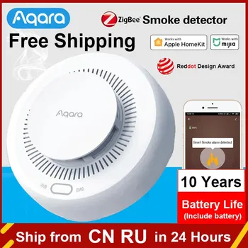 Умный детектор дыма и газа Aqara Zigbee3.0 Монитор пожарной сигнализации Звуковое оповещение Приложение домашней безопасности Дистанционное управление Mi Home Homekit