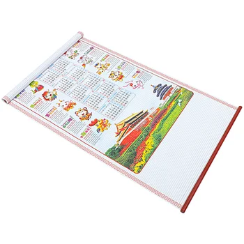 Календарь с прокруткой из ротанга, бумажные календари, годовой планировщик, настенный ежегодный 0