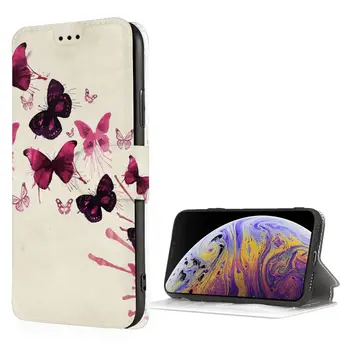 Акварельная бабочка iPhone SE, чехол-бумажник iPhone 7/8 с держателем для карт, прочный противоударный чехол из искусственной кожи премиум-класса, 4,7 дюйма