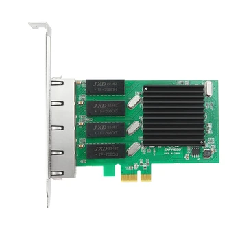Четырехпортовая карта PCI Gigabit Ethernet 10/100/1000 Мбит/с, сетевой адаптер RJ45 для настольного компьютера Без драйверов