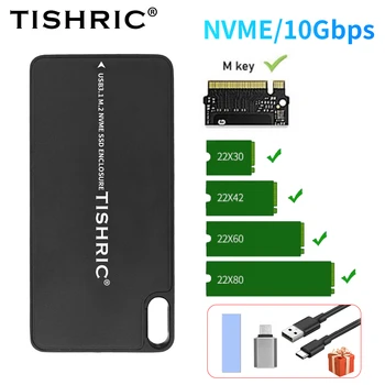 TISHRIC USB3.1 M.2 NVME SSD Case Корпус Type C Для M2 Адаптер NVME M Key Корпус Внешнего Жесткого диска Для 5 ТБ M.2 Hdd Case