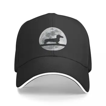 Кепка Dachshund Dog Night Moon для любителей такс бейсболка с защитой от ультрафиолета солнечная шляпа Женские шляпы мужские