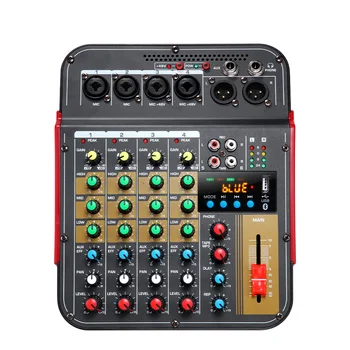Аудиомикшер с поддержкой Bluetooth и реверберации, источник питания 48 В, 6-канальный микшер, звуковая карта для караоке DJ 0