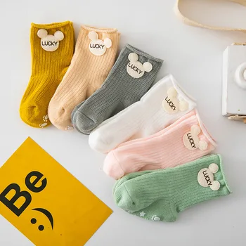 Детские носки, мультяшные носки для новорожденных, распределяющие клей, Нескользящие Милые носки для мальчиков и девочек, детские носки, детские носки в пол.