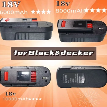 Аккумулятор электроинструмента 18V 6000mAh для Black & Decker A18 A1718 A18NH HPB18 HPB18-OPE FS1800CS FS1800D FS1800D-2 FS1800ID