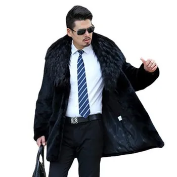 Мужские пальто Из искусственного Меха, Осень-зима, Новый Стиль, Искусственный Молочный Мех, Ветровка Средней длины, Большие Размеры, Теплые Куртки 6XL XF907