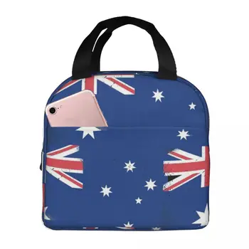 С рисунком Австралийского национального флага Термоизолированные пакеты для ланча Контейнер для ланча Изолированная сумка Герметичная Сумка-Тоут Ланч-бокс на открытом воздухе