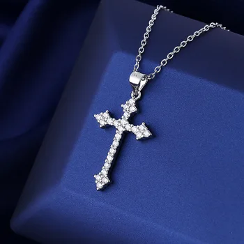 Ожерелье с цирконовым крестом для женщин, Крутая подвеска в виде креста с цепочкой-чокером, аксессуар для подарка девушкам