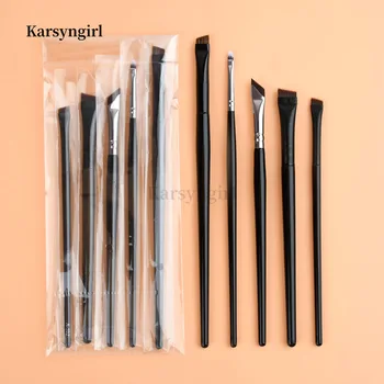 Karsyngirl, 5 шт., модернизированная профессиональная кисть для подводки глаз и плоская угловая кисть для бровей для нанесения макияжа под глазами.