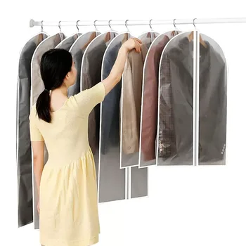 Пыленепроницаемый защитный чехол для одежды, полностью закрытый чехол для одежды на молнии, подвесные сумки для одежды, прочная сумка для хранения одежды