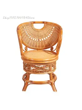 Небольшой балконный чайный столик из тростника 35 комплектов Одноместный стул Вращающийся стул Стул Из тростника Составляет Мебельную комбинацию современного