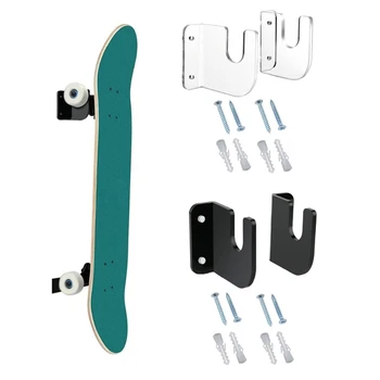 Настенная вешалка для скейтборда, Горизонтальная стойка для показа палубы для скейтборда, крючки для скейтборда, вешалка для хранения палубы для скейтборда 0