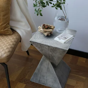 Мебель для дома Журнальный столик в скандинавском стиле Геометрической формы, Прикроватный столик, Имитация дерева, Магниевая грязь, Сладкий Столик, Украшение для дома