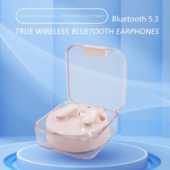Новые Мини-Наушники TWS Wireless Bluetooth Наушники 5.3 In Ear Гарнитура Прозрачная Кабина Мощные Игровые Спортивные Прекрасные Наушники