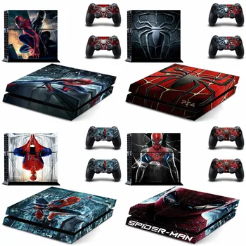 Виниловая наклейка Marvel Spiderman для консоли PlayStation 4 PS4 и 2 контроллеров, наклейка для игровых аксессуаров 0