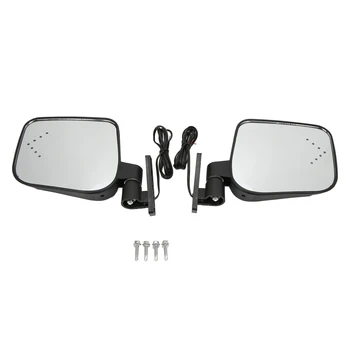 Пара боковых зеркал со светодиодной подсветкой для клубного автомобиля, регулируемое на 180 ° Зеркало заднего вида с поворотным сигналом для модификации
