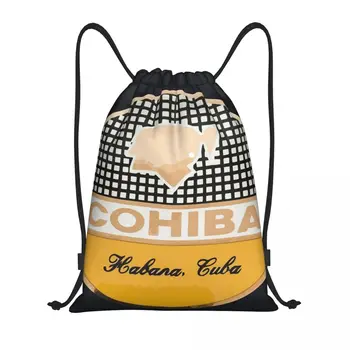Изготовленная на заказ Кубинская сумка для сигар Cohiba, сумка на шнурке для покупок, Рюкзаки для йоги, Мужская Женская сумка для спортзала