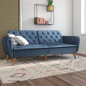 Раскладной диван Novogratz Tallulah с эффектом памяти, зеленый бархат