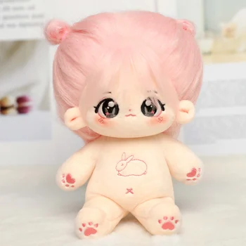 20-сантиметровая Кавайная плюшевая хлопчатобумажная кукла Idol, набитая куклами с фигурой Суперзвезды, Розовый кролик, милая кукла-толстушка, может менять одежду В подарок