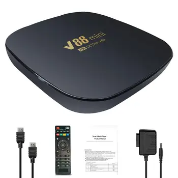 V8 8 Mini Smart TV Box Андроиды 7,1 H3 Многоядерный 2,4 G WiFi HDMId 2,0 8K Телеприставка Умный Домашний Кинотеатр Медиаплеер 8 ГБ + 128 ГБ