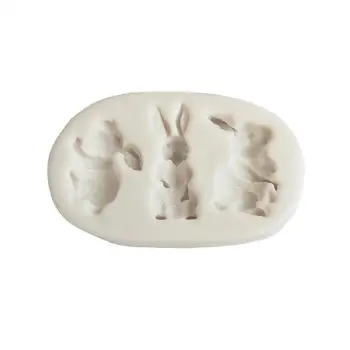 Кролик Пасхальный Кролик Силиконовая форма для кексов, Топпер, Помадка, Инструменты для украшения торта, форма для выпечки печенья, шоколада и Гампасте