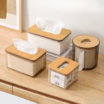 Настольный ящик для салфеток, коробка для бытовых салфеток, Прозрачный футляр для туалетной бумаги, Пластиковый диспенсер для салфеток для ванной комнаты