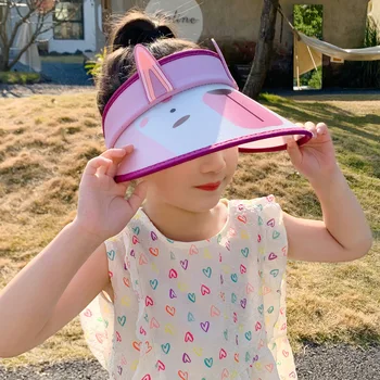 Детская шляпа в корейском стиле, Милый Мультяшный Смайлик, Детская солнцезащитная шляпа Унисекс, Летний Воздушный цилиндр