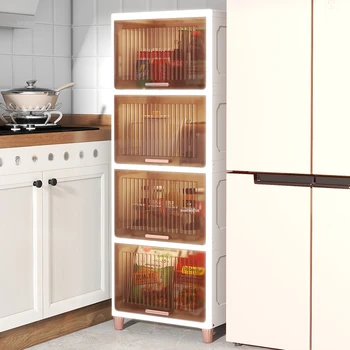 Современные Простые кухонные шкафы Напольный шкаф для хранения закусок в гостиной, Многослойная подставка для кастрюль, шкаф для домашней кухонной мебели 0