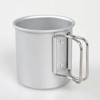 Стакан для воды с откидной ручкой из алюминиевого сплава сверхлегкий для кофейной чашки, чайной чашки, стакана для воды, походного снаряжения 2023 Новинка 1