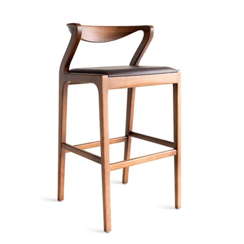 Новые китайские барные стулья в стиле ретро, дизайнерская барная мебель, высокие барные стулья с креативной спинкой, Домашний барный стул из массива дерева, Кухонные высокие стулья 1