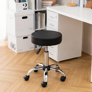 Современное кресло-седло с подставкой для ног и поворотным регулируемым кожаным креслом, Медицинский Спа-табурет для рисования со спинкой для дома / офиса 1