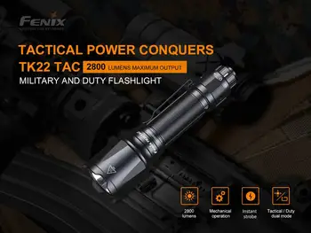 Тактический фонарик Fenix TK22 с мощной световой зарядкой, сверхяркий служебный тактический фонарь длительного действия на открытом воздухе 1