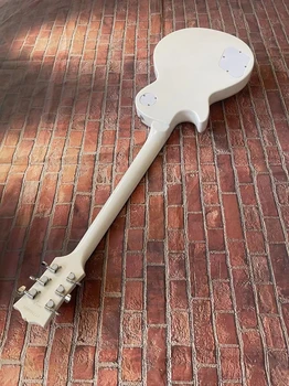 Белая пластинчатая гитара, высококачественный звукосниматель, в наличии, корпус из красного дерева, ультранизкая цена, бесплатная доставка 1