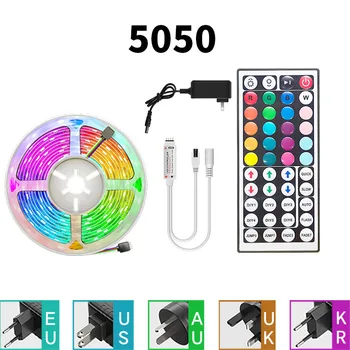 Светодиодные ленты, контроллер Bluetooth WIFI, Гибкая декоративная лампа RGB 5050 с подсветкой, ночник, светящаяся гирлянда для спальни 1