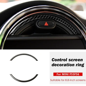 Настоящее углеродное волокно для Mini Cooper F55 F56 Отделка рамы навигационного экрана консоли 1