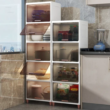 Современные Простые кухонные шкафы Напольный шкаф для хранения закусок в гостиной, Многослойная подставка для кастрюль, шкаф для домашней кухонной мебели 1