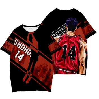 Футболки Slam Dunk Баскетбол Аниме 3D принт Уличная одежда Мужчины Женщины Спорт Повседневная мода Негабаритные футболки Harajuku Детские футболки Топы 2