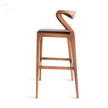 Новые китайские барные стулья в стиле ретро, дизайнерская барная мебель, высокие барные стулья с креативной спинкой, Домашний барный стул из массива дерева, Кухонные высокие стулья 2