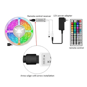 Светодиодные ленты, контроллер Bluetooth WIFI, Гибкая декоративная лампа RGB 5050 с подсветкой, ночник, светящаяся гирлянда для спальни 2
