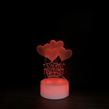 Креативный 3D светодиодный ночник с Днем Рождения, настольная лампа, Рождественское украшение дома, Прекрасный Подарок для детей 3