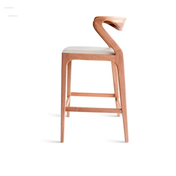 Новые китайские барные стулья в стиле ретро, дизайнерская барная мебель, высокие барные стулья с креативной спинкой, Домашний барный стул из массива дерева, Кухонные высокие стулья 3