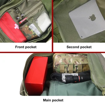 40-литровый Мужской военный тактический рюкзак, армейская походная сумка для скалолазания, Уличные Водонепроницаемые Спортивные дорожные сумки, рюкзак для кемпинга, охоты 3