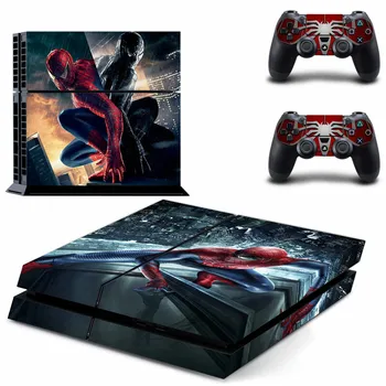 Виниловая наклейка Marvel Spiderman для консоли PlayStation 4 PS4 и 2 контроллеров, наклейка для игровых аксессуаров 3