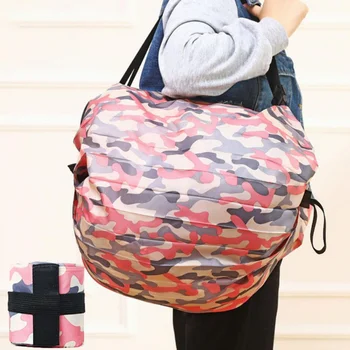 Большой размер, толстый нейлон, большие переносные женские сумки через плечо, складная сумка, хозяйственная сумка, складные экологичные женские сумки с принтом 4
