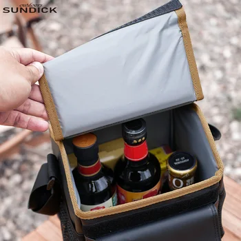 Сумка для хранения бутылочек с приправами SUNDICK, большая емкость, горшочек с приправами, переносная складная износостойкая сумка для пикника на открытом воздухе 4