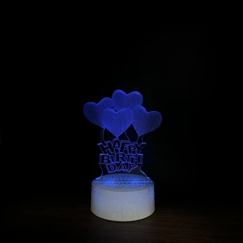 Креативный 3D светодиодный ночник с Днем Рождения, настольная лампа, Рождественское украшение дома, Прекрасный Подарок для детей 4