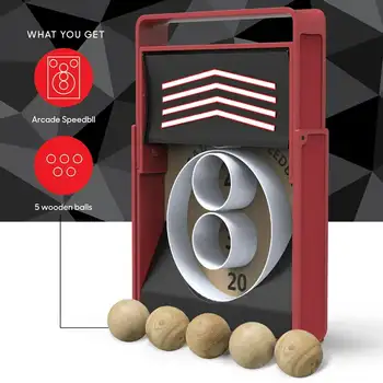 Спидбол в ретро-стиле, аркадная игрушка для помещений и на открытом воздухе, бросай мяч и попадай в цель, простая настройка, включает в себя карточки для подсчета очков и 5 Вт 4